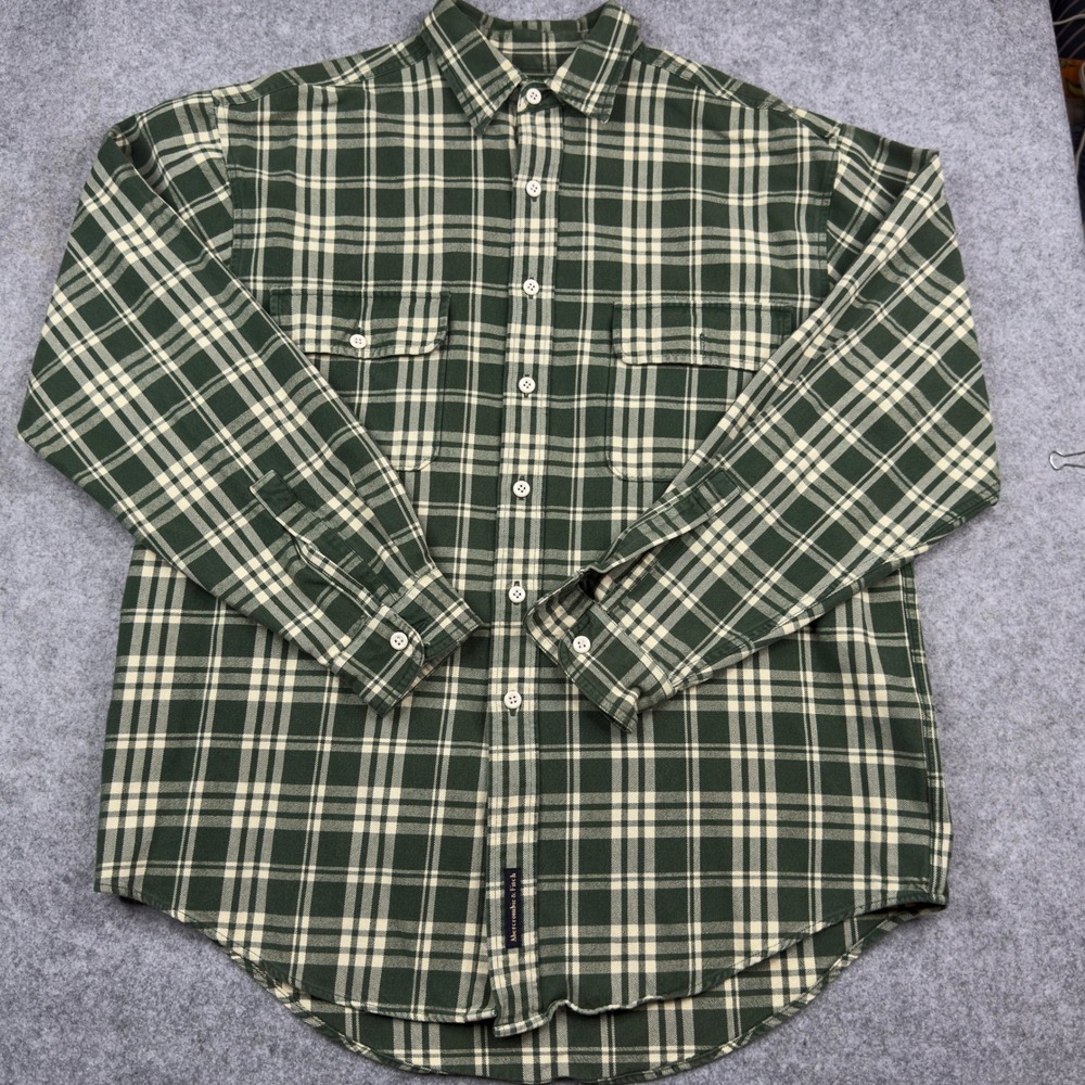Vintage Abercrombie & Fitch The Big Shirt Flannel Plaid Long Sleeve Small Y2K